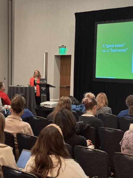 Amy Funk presents at a conference
